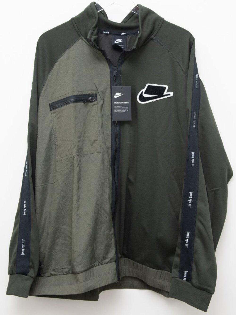 Nike Sport Pack Track Jacket, BV4603-355 Sequoia Cargo Khaki Black Size XXL New